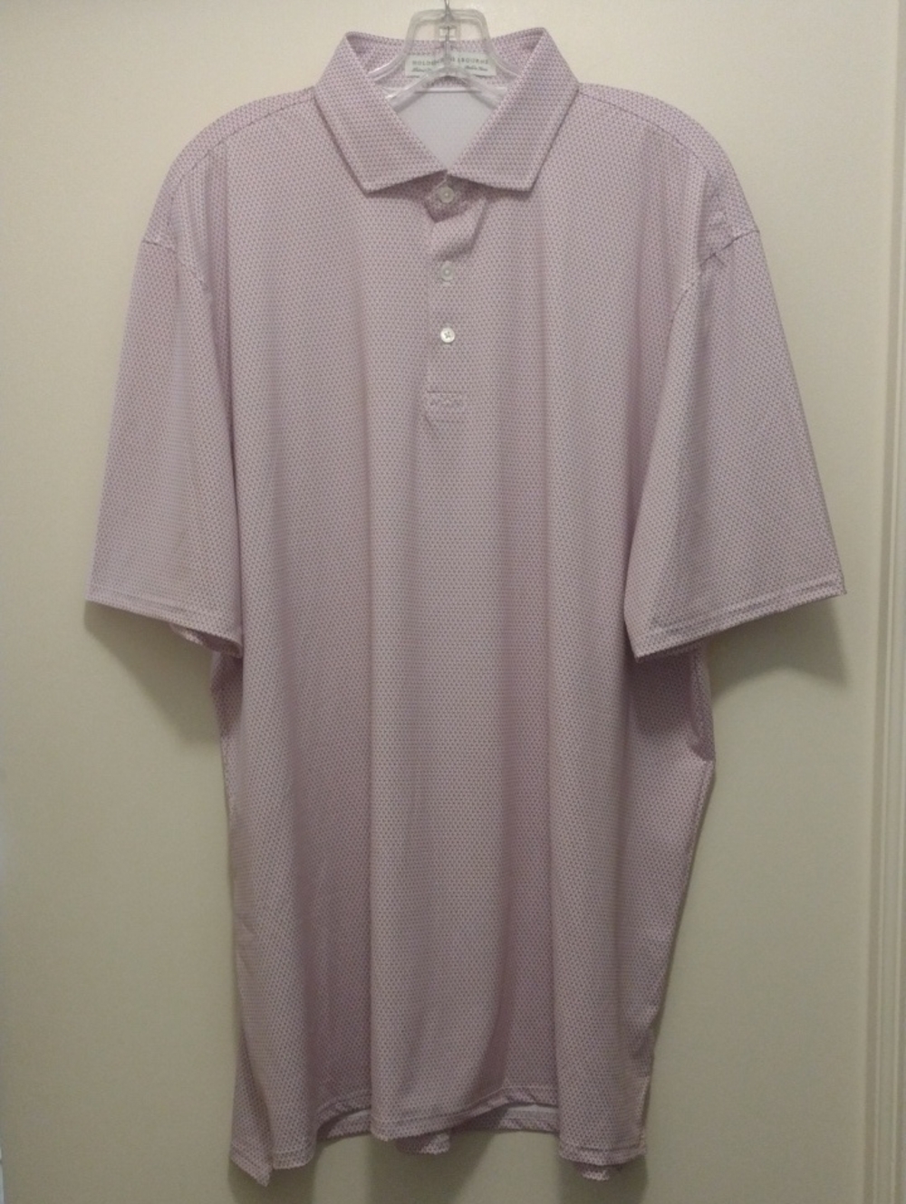 Holderness And Bourne Men's White Polo Shirt With Purple Print (J1099)